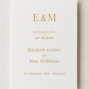 Goldene Klassik – Hochzeitseinladungskarte